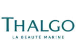 Logo de Thalgo, la marca de cosmética marina profesional, con su nombre en letras turquesa y el eslogan "La Beauté Marine" para el cuidado facial.