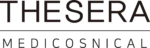 Logotipo de la marca THESERA en color marrón oscuro sobre fondo negro, incluyendo el texto MEDICOSNICAL debajo
